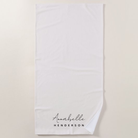 Serviette De Plage Monogram neutre | Minimalist stylish (Devant)