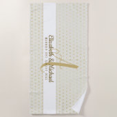 Serviette De Plage Monogram Newlywed Wedding Gold Elegant Venin (Devant)