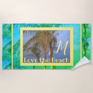 Serviette De Plage Monogram Palm Trees Beach Towne