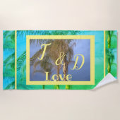 Serviette de plage Monogram Palm Trees de couple (Devant)