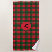 Serviette De Plage Monogram Winter Holiday Tartan pattern Scottish (Devant)