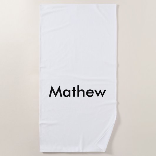 Serviette De Plage monogramme à lettre initiale simple ajoutez votre (Devant)