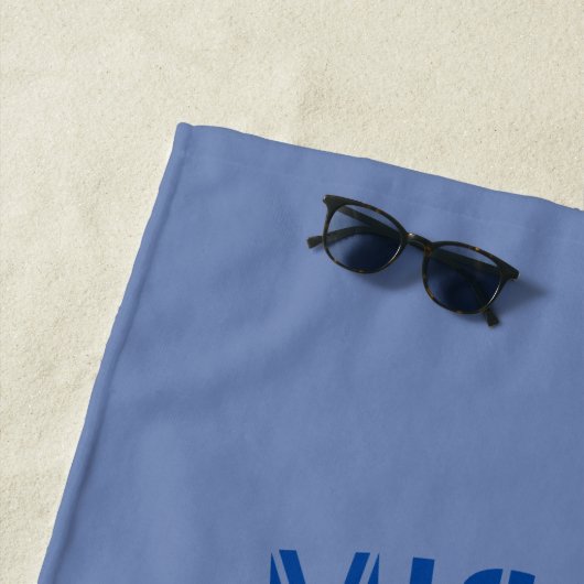 Serviette De Plage Monogramme Ancre bleue (En situation)