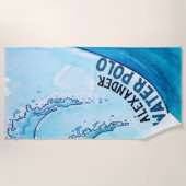 Serviette De Plage Monogramme Beach Water Polo Wave (Devant)