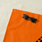 Serviette De Plage Monogramme Black Electric Bass Guitare / Orange (En situation)