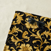 Serviette De Plage Monogramme Black Gold Classy Élégant Motif (En situation)