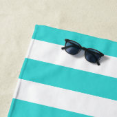 Serviette De Plage Monogramme bleu de l'Aqua de l'Octopus (En situation)