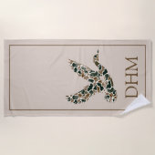 Serviette De Plage Monogramme Canard Colvert Camouflage Prépa (Devant)