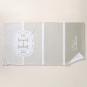 Serviette De Plage Monogramme classique Peinture beige Nuancier (Devant)