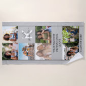 Serviette De Plage Monogramme Collage photo et soumission personnalis (Devant)