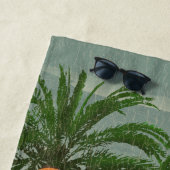 Serviette De Plage Monogramme de carte postale affligé par cru (En situation)