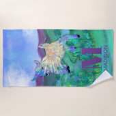Serviette De Plage Monogramme de chèvre mignonne (Devant)