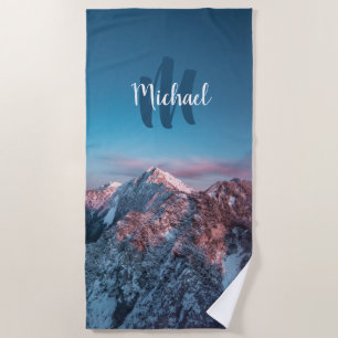 Serviette De Plage Monogramme de ciel magique montagne Storžič Slovén