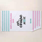 Serviette De Plage Monogramme de croisière Reunion Famille (Devant)