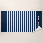 Serviette De Plage Monogramme de famille de la maison de plage modern (Devant)