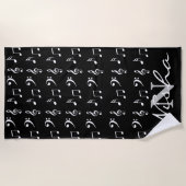 Serviette De Plage Monogramme de notes de musique (Devant)