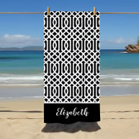 Monogramme de Trellis noir et blanc | Couleurs mod