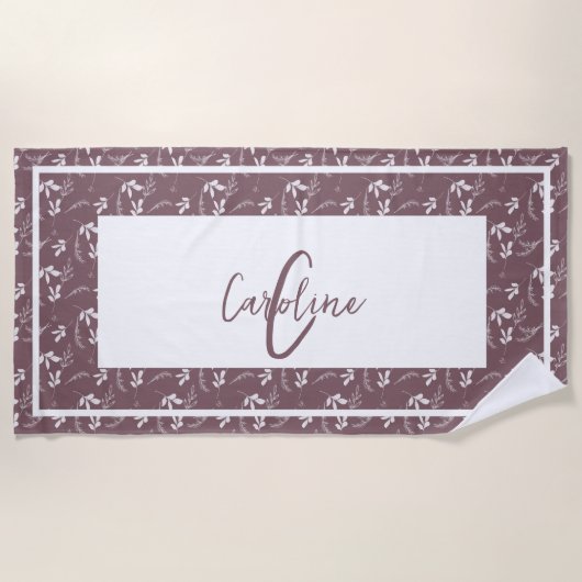 Serviette De Plage Monogramme des griffes sauvages (Devant)