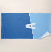 Serviette De Plage Monogramme Deux Couleurs Océan Calme (Devant)