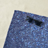 Serviette De Plage Monogramme diagonal de Parties scintillant bleue d (En situation)