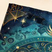 Serviette De Plage Monogramme d'or Turquoise de la galaxie de Mandala