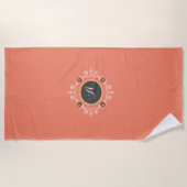 Serviette De Plage Monogramme équestre Lucky Horseshoe Motif (Devant)