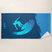 Serviette De Plage Monogramme Été Nautique (Devant)