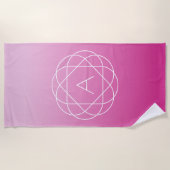 Serviette De Plage Monogramme géométrique semblable à une fleur | Omb (Devant)
