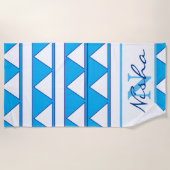 Serviette De Plage Monogramme géométrique triangulaire (Devant)