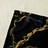 Serviette De Plage Monogramme Golden Royal Lion (En situation)