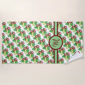 Serviette De Plage Monogramme Hibiscus (Devant)