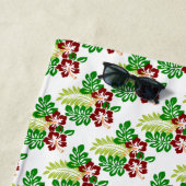 Serviette De Plage Monogramme Hibiscus (En situation)