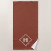 Serviette de plage | Monogramme Initial Géométriqu (Devant)