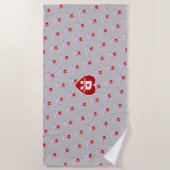 Serviette De Plage MONOGRAMME J'AIME SOCA sur GRIS (Devant)