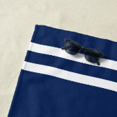Serviette De Plage Monogramme Marine Bleu Bleu Ancre Nautique (En situation)