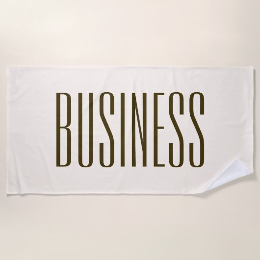 Serviette De Plage Monogramme, marque ou nom de l'entreprise | Marron (Devant)