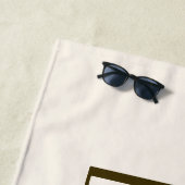 Serviette De Plage Monogramme, marque ou nom de l'entreprise | Marron (En situation)