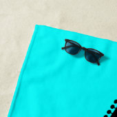 Serviette De Plage Monogramme moderne Black Electric Guitare / Aqua B (En situation)