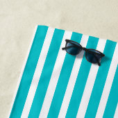 Serviette De Plage Monogramme Moderne Bleu Turquoise Bleu Bleu Blancs (En situation)