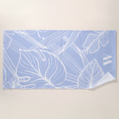 Serviette De Plage Monogramme moderne de la boucle tropicale (Devant)