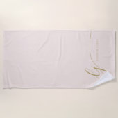 Serviette De Plage Monogramme Moderne Élégant Bleu Pink Gold Script (Devant)