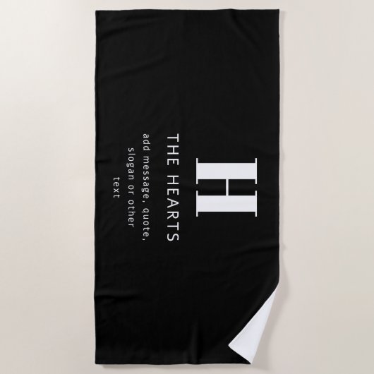 Serviette De Plage Monogramme moderne modifiable Nom et message | Noi (Devant)