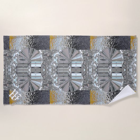 Serviette De Plage Monogramme moderne Vansophe (Devant)