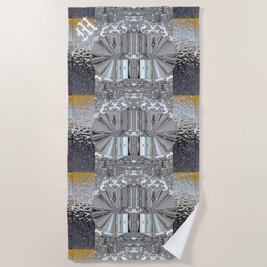 Serviette De Plage Monogramme moderne Vansophe (Devant)