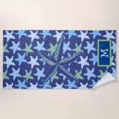 Serviette De Plage Monogramme Motif couleur Starfish (Devant)