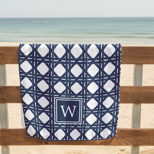 Serviette De Plage Monogramme Motif de la marine