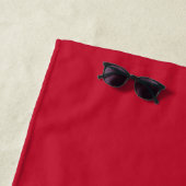 Serviette De Plage Monogramme nautique rouge blanc Ancre de bande (En situation)