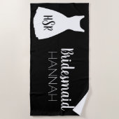 Serviette De Plage Monogramme noir (Devant)