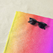 Serviette De Plage Monogramme Nom Rose Violet (En situation)