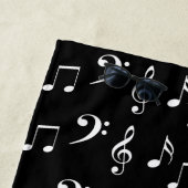 Serviette De Plage Monogramme Notes musicales (En situation)